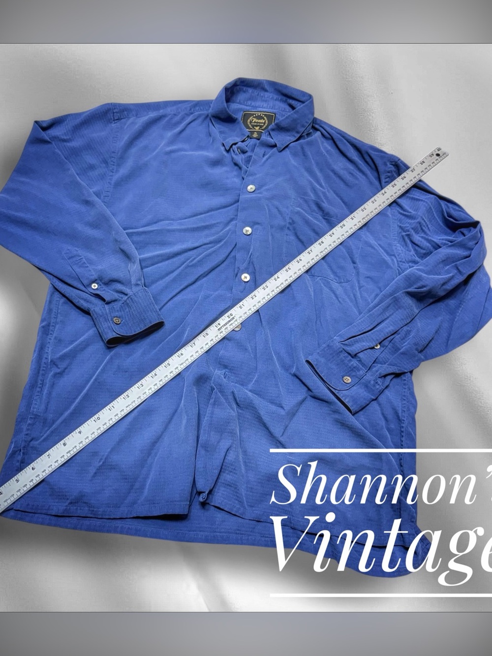 Fonte LSTR Men's Washed 100% Silk Men’s sz XL Herringbone Star Button Shirts A50